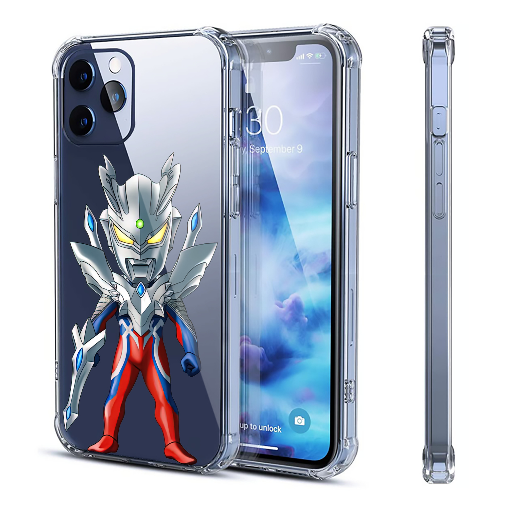 （画像用） ウルトラマン Ultraman 【iPhone 12シリーズ対応】透明スマホケース（クリアソフトケース）